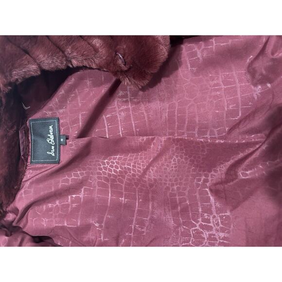 Sam Edelman Janet Faux Fur Coat/Jacket Size Small in Burgundy Fur - Picture 8 of 8